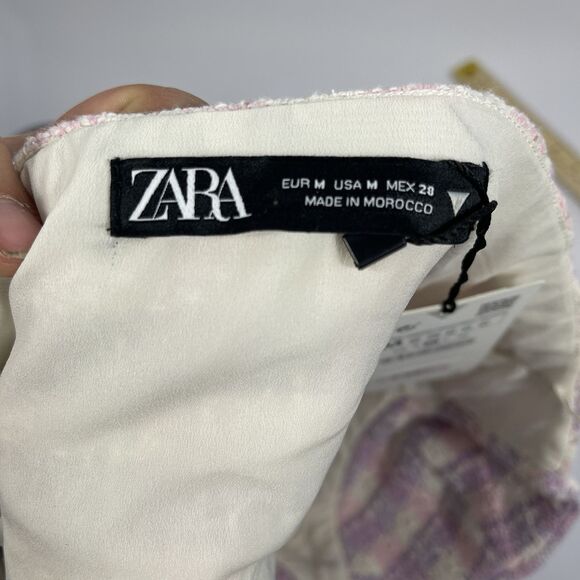 ZARA‎ Textured Tweed Strapless Corset Crop Top size M NWT - Picture 6 of 6